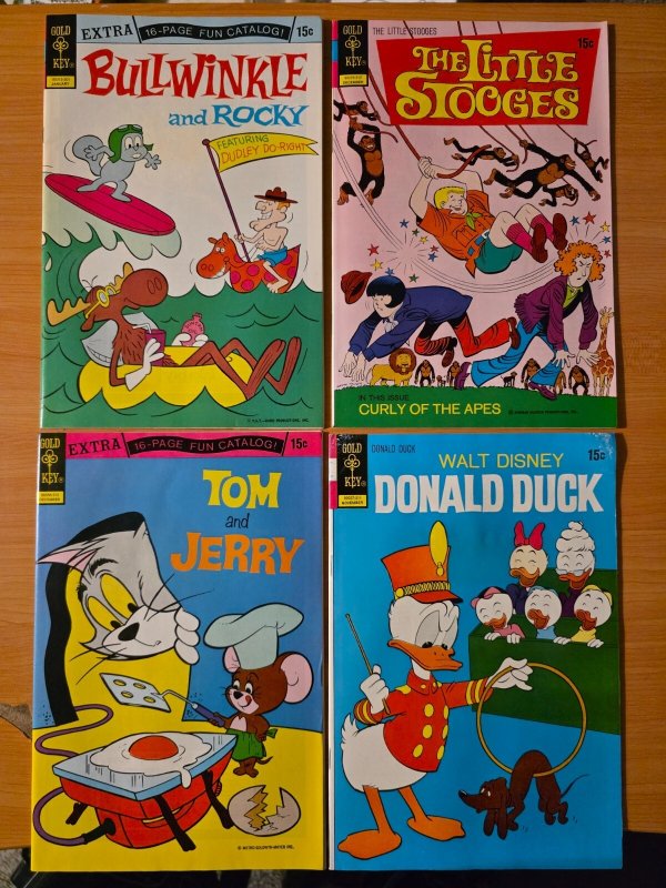 Gold Key 4 Pack SEALED Donald Duck #146 Tom Jerry #268 Bullwinkle #6 ~NM~ 1972