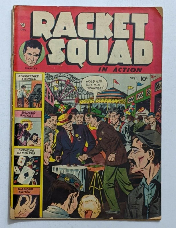 Racket Squad In Action #1 (Jun 1952, Charlton)  Good 2.0 Bob Forgione art 
