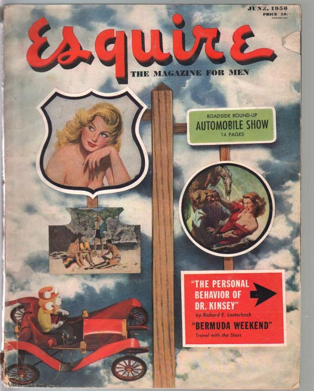 Esquire 6/1950-cheesecake-Indy 500-pulp fiction-Al Moore-pin-up-VG