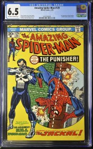 Amazing Spider-man #129 CGC 6.5 Marvel Comics 1974 1st Appearance Of Punisher