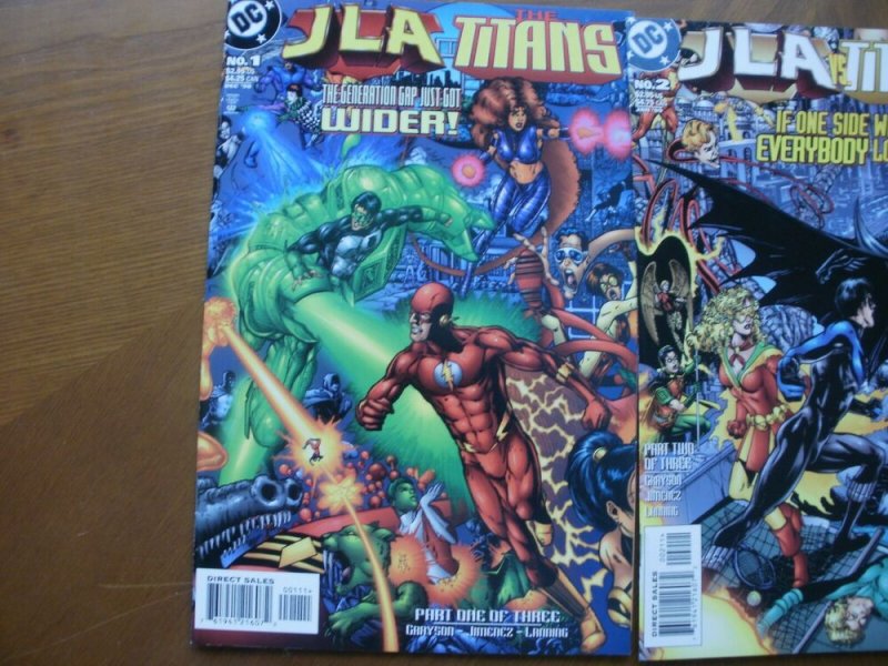 3 Near-Mint DC JLA / THE TITANS Comic #1 2 3 (1998 1999) Grayson Complete Set