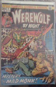 WEREWOLF BY NIGHT# 3  1973 MARVEL DISNEY  KEY 1ST DRAGONUS  MAD MONK