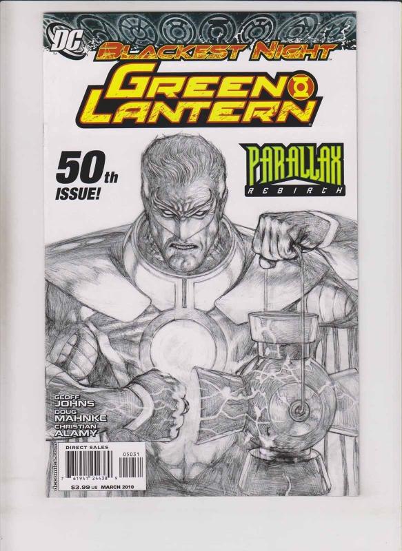 Green Lantern #50 VF/NM blackest night - third print - sketch variant - 3rd 2010