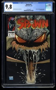 Spawn #4 CGC NM/M 9.8 White Pages
