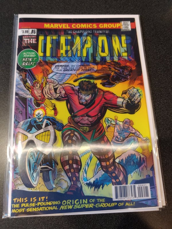 ​Iceman #6  Champions #1 Cover Swipe, 3-D Lenticular Variant, Sentinel