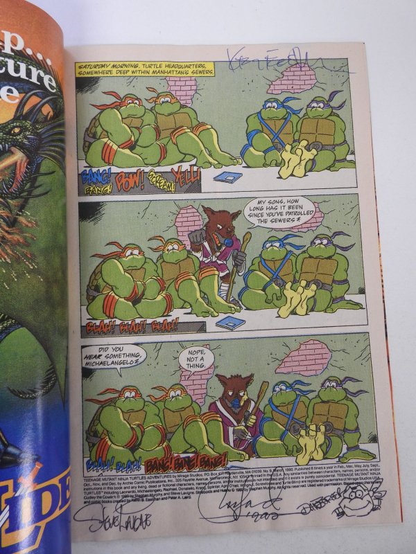 Teenage Mutant Ninja Turtles Adventures #9 (1990) VF Condition! Signed no cert