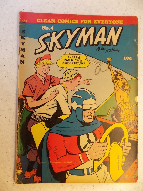 SKYMAN # 4 GOLDEN AGE ACTION ADVENTURE COLUMBIA OGDEN WHITNEY