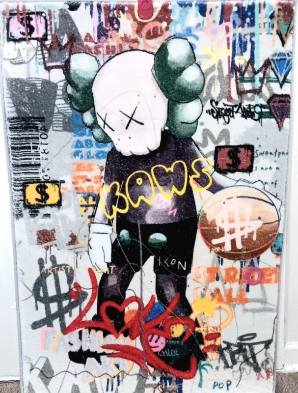 KAW KAWS BEARBRICK | 22×32 INDOOR AREA RUG | FLOOR MAT | FAN DECOR | WALL ART