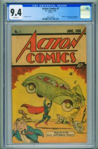 ACTION #1--1976-- CGC 9.4--1st SUPERMAN--SLEEPING BAG REPRINT--comic book