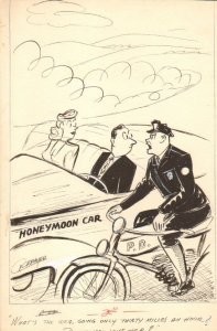 Honeymoon Police Gag - Humorama 1972 art by Al Cramer