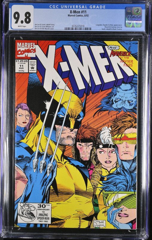 X-Men #11 CGC 9.8 Wolverine cover by Jim Lee- Marvel 4376335018