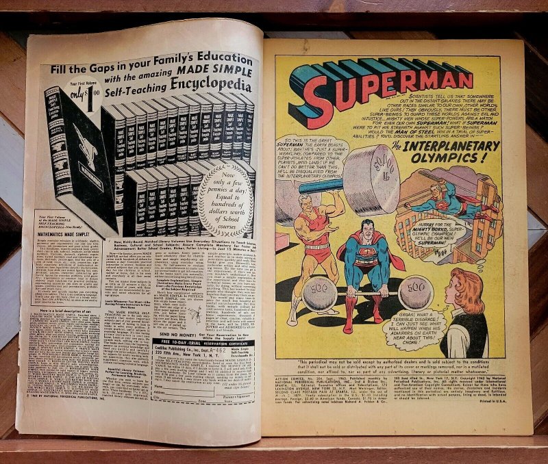 ACTION COMICS #304 VG+  (DC 1963) SUPERMAN, 1st app BLACK FLAME (Zora Vi-Lar) 