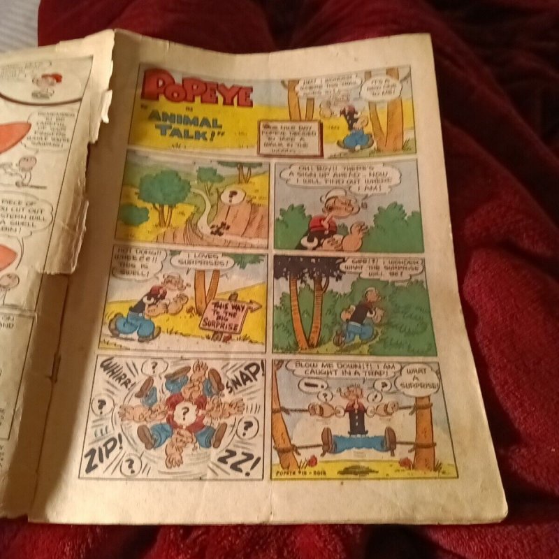 POPEYE #15 cartoon 1951 DELL COMICS GOLDEN AGE pre-code cow cover doctor
