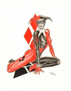 Harley Quinn Color Commission - 2006 Signed art by Scot Morgan