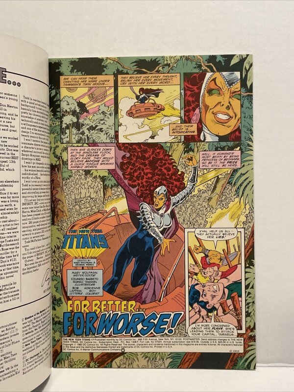 The New Teen Titans #17 1984 Series