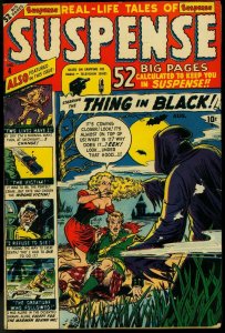 Suspense #4 1950- Atlas Horror- Man in Black- Hooded menace- Maneely VG-