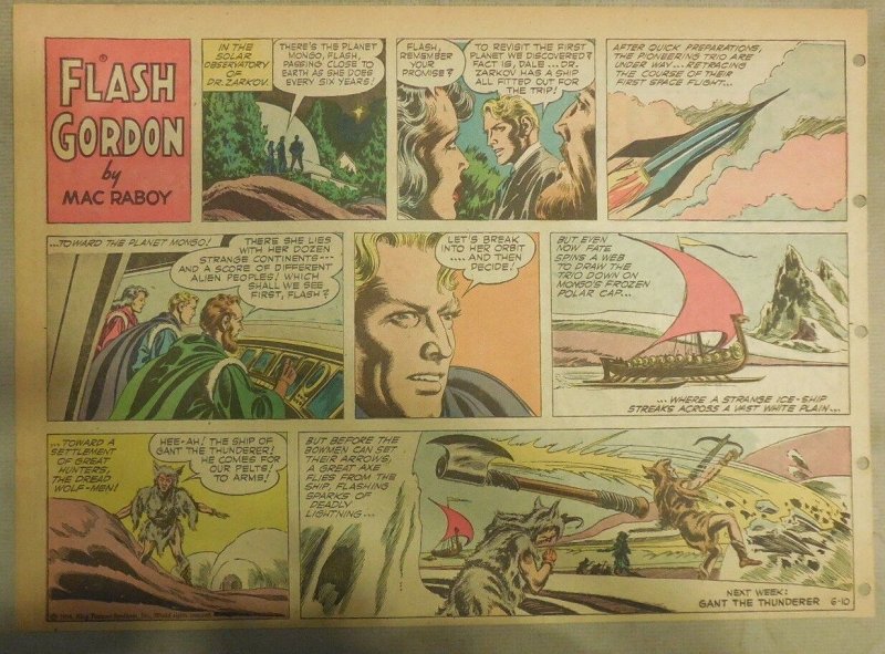 Flash Gordon Sunday Page by Mac Raboy from 6/10/1956 Half Page Size 