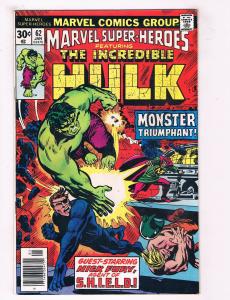Marvel Super Heroes #62 VG/FN Marvel Comics Comic Book Hulk Sub Mariner Jan DE36