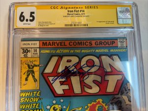 Iron Fist (1977) # 14 (CGC 6.0 SS WP) Signed Chris Claremont 1st App Sabretooth