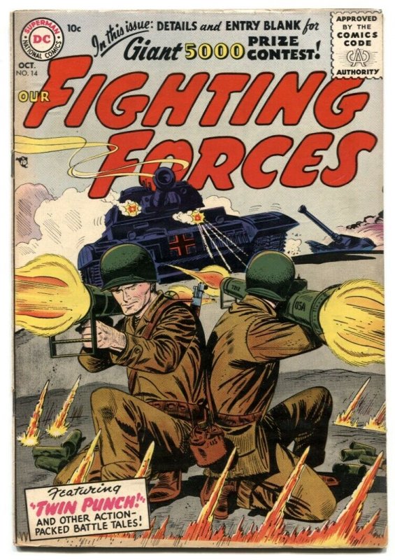 Our Fighting Forces #14 1956-DOUBLE BAZOOKA COVER f/vf