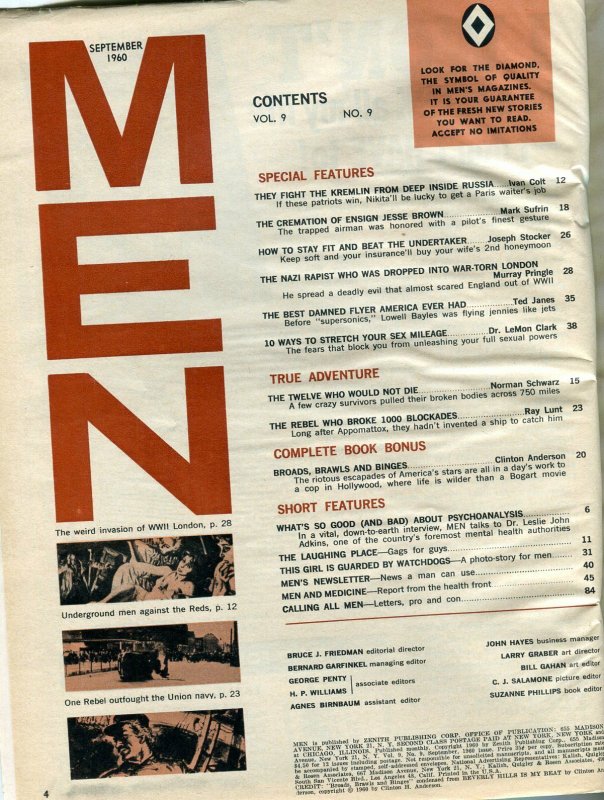 Men Magazine September 1960-CLAUDIA CARDINALE CHEESECAKE PHOTOS VG