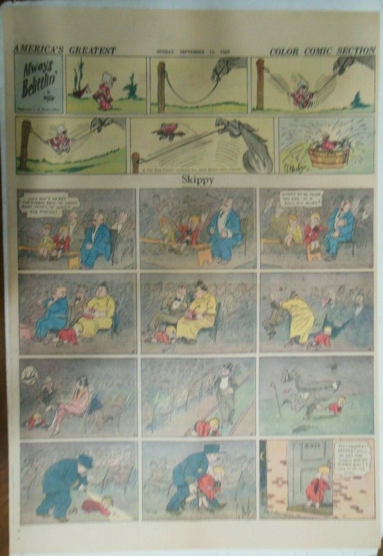 Skippy Sunday Page by Percy Crosby from 9/15/1929 Size: 15 x 22 inches Full Page