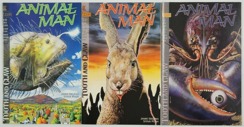 Animal Man: Tooth and Claw #1-3 VF/NM complete story #61-63 Vertigo ; DC