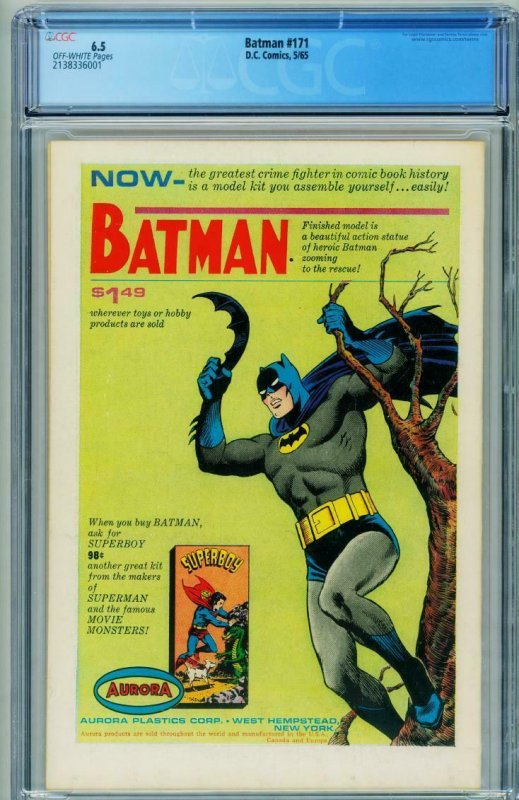 Batman #171 CGC 6.5 comic book 1965 First Silver Age Riddler-2138336001