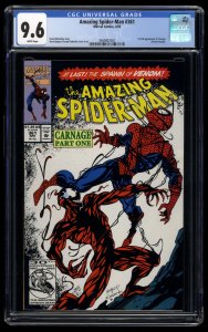 Amazing Spider-Man #361 CGC NM+ 9.6 White Pages 1st Carnage!
