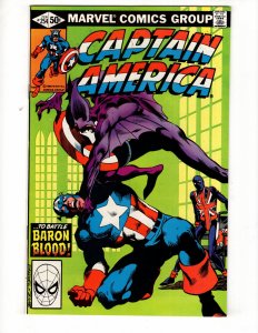 Captain America #254 (VF/NM) 1981 BARON BLOOD !!! John Byrne / ID#153