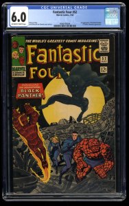 Fantastic Four #52 CGC FN 6.0 Off White to White 1st Appearance Black Panther!