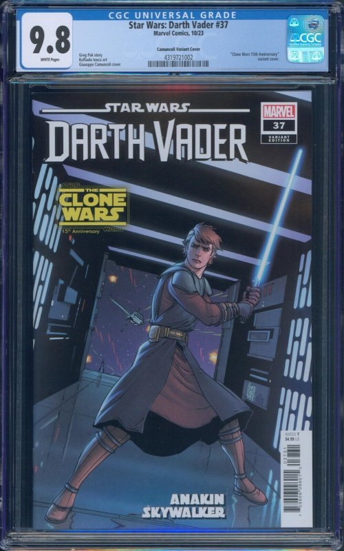 Darth Vader #37 CGC 9.8 Anakin Skywalker Clone Wars 15th Anniversary Marvel 2023