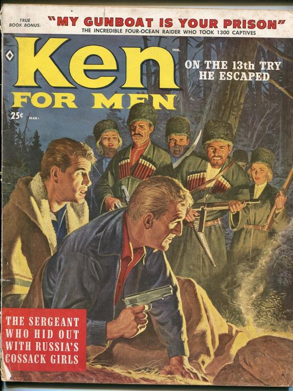 Ken For Men 3/1959-Cossacks-spies-John Leone-Syd Shores-cheesecake-G/VG