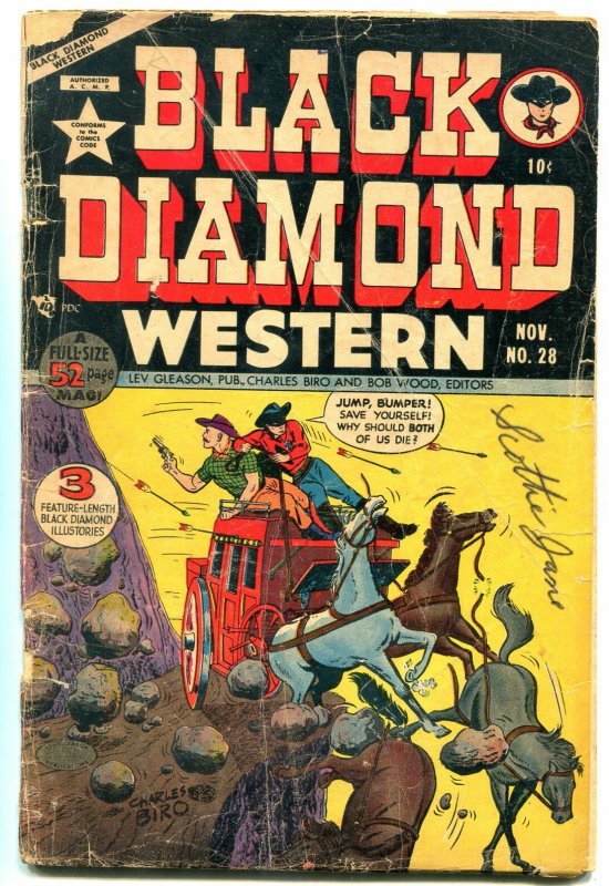 BLACK DIAMOND WESTERN #28 1951 LEV GLEASON  WOLVERTON G-