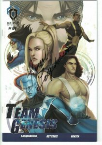 Team Genesis #1 VF/NM signed by Lincoln Farquharson - Farcorners Studios 