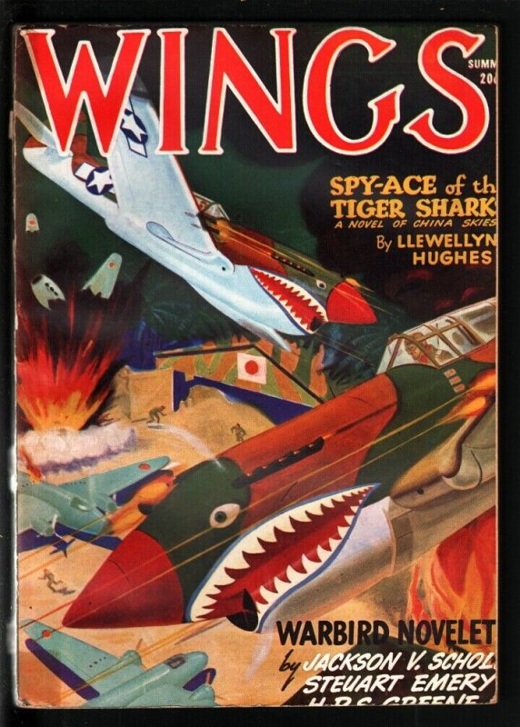 WINGS PULP-SUM 1944-BOMBING JAPANESE ZEROS COVER-WWII FN