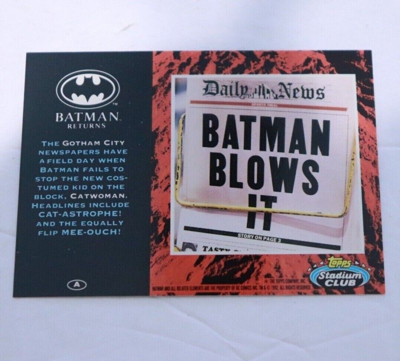 1992 Batman Returns Stadium Club #A