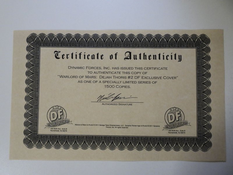 Warlord of Mars: Dejah Thoris #2 (2011) FN/VF Condition w/ COA!