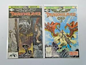 Dragonslayer set #1 to #2 8.0 VF 2 different books (1981)