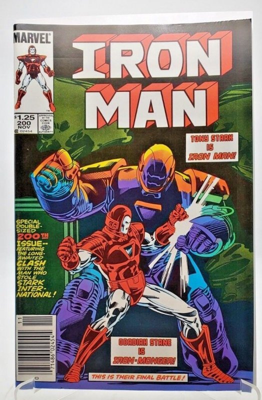 Iron Man #200 1ST APPEARANCE of NEW IRON MAN ARMOR, DEATH of IRON MONGER NM- 