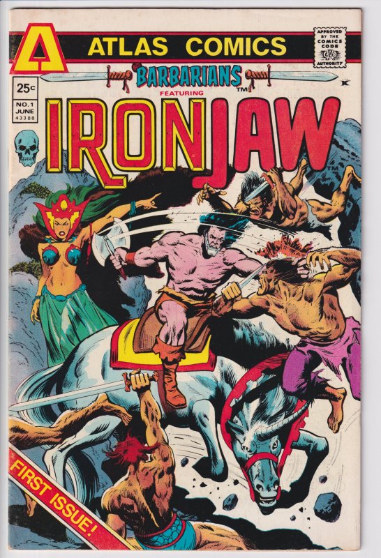 BARBARIANS featuring IRONJAW #1 (Jun 1975) FVF 7.0 off white to white
