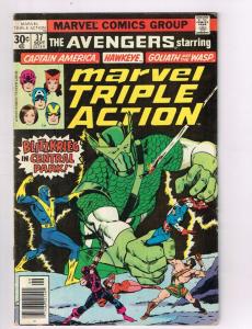 Marvel Triple Action #37 FN/VF Marvel Comics Comic Book The Avengers 1972 DE42