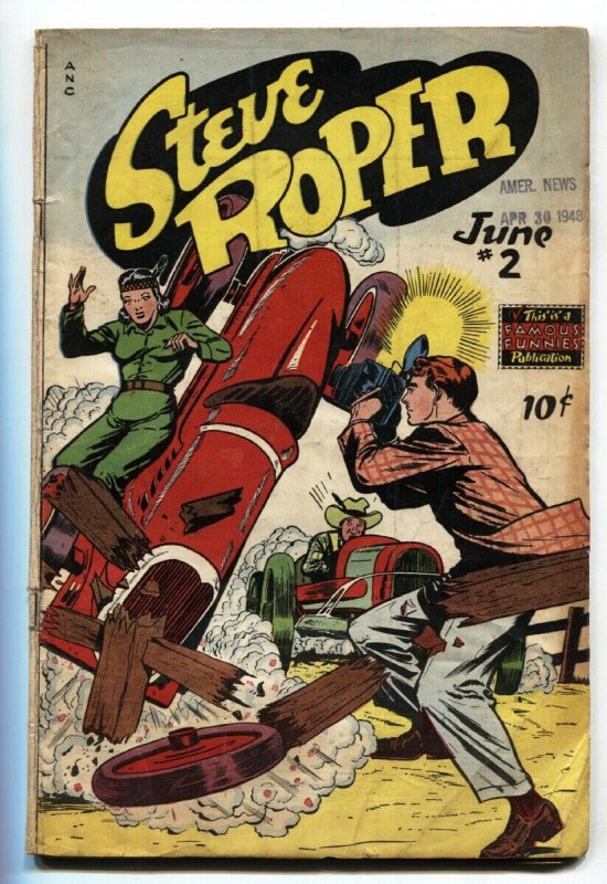 Steve Roper #2 1948-Famous Funnies-car crash -Big Chief Wahoo-camera-VG ...