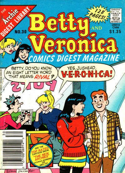 Betty and Veronica Comics Digest #30 VG ; Archie | low grade comic 128 Pages