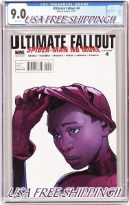 Ultimate Fallout #4 (2011) KEY 1st MILES MORALES SPIDER-MAN CGC 9.0 / Gwen Peter