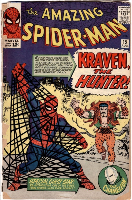 The Amazing Spider-Man #15 (1964) 1st Kraven the Hunter! see description