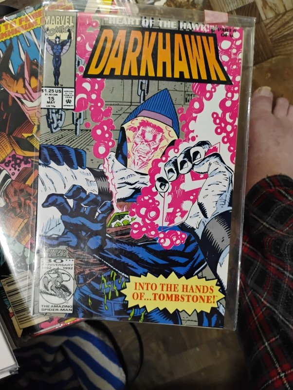 DARKHAWK # 15 1992 marvel DISNEY   heart of the hawk pt 6 tombstone