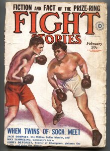 Fight Stories 2/1930-Earle Bergey boxing cover art-Robert E. Howard-Pulp maga...