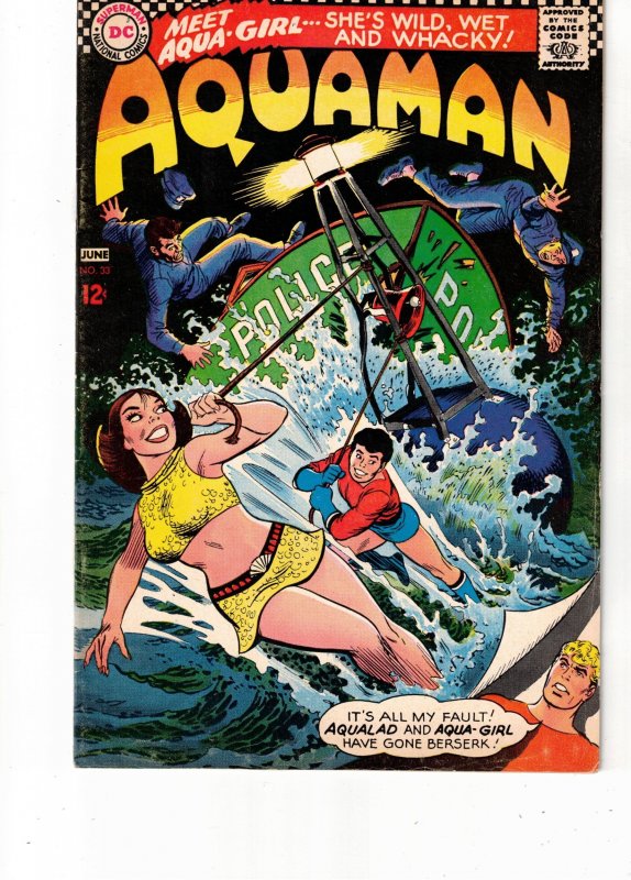 Aquaman #33 1967 VF+ 1st Aquagirl Key, Aqualad Cover  High-Grade! Utah CERT. Wow