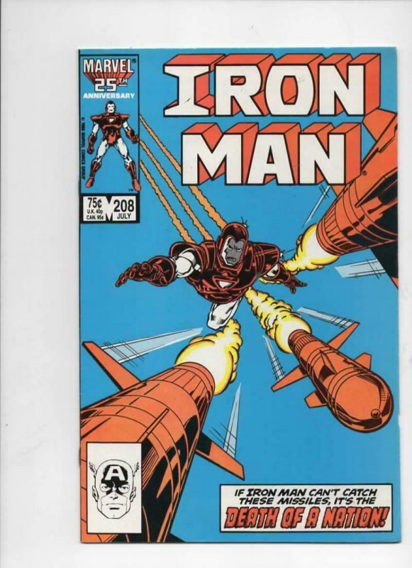 IRON MAN #208, VF+ Tony Stark, FireFang, 1968 1986, more IM in store, Marvel